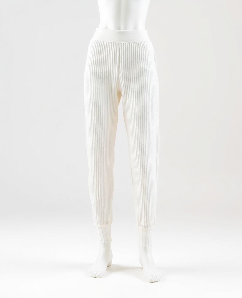 Ivory Ankle Rib Pant